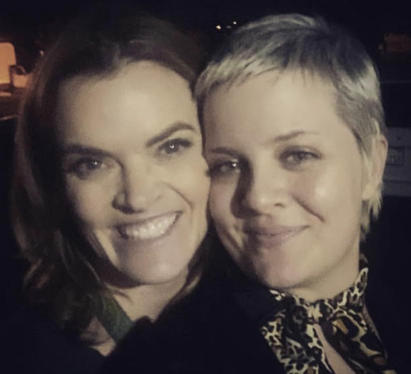 Kim House on set with Missi Pyle for "4D Printer"