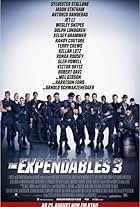 Antonio Banderas, Harrison Ford, Mel Gibson, Dolph Lundgren, Arnold Schwarzenegger, Sylvester Stallone, Wesley Snipes, Kelsey Grammer, Jet Li, Jason Statham, Terry Crews, Randy Couture, Glen Powell, Kellan Lutz, Ronda Rousey, and Victor Ortiz in The Expendables 3 (2014)