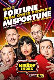 Sal Vulcano, Brian Quinn, James Murray, Joe Gatto, and Jameela Jamil in The Misery Index (2019)