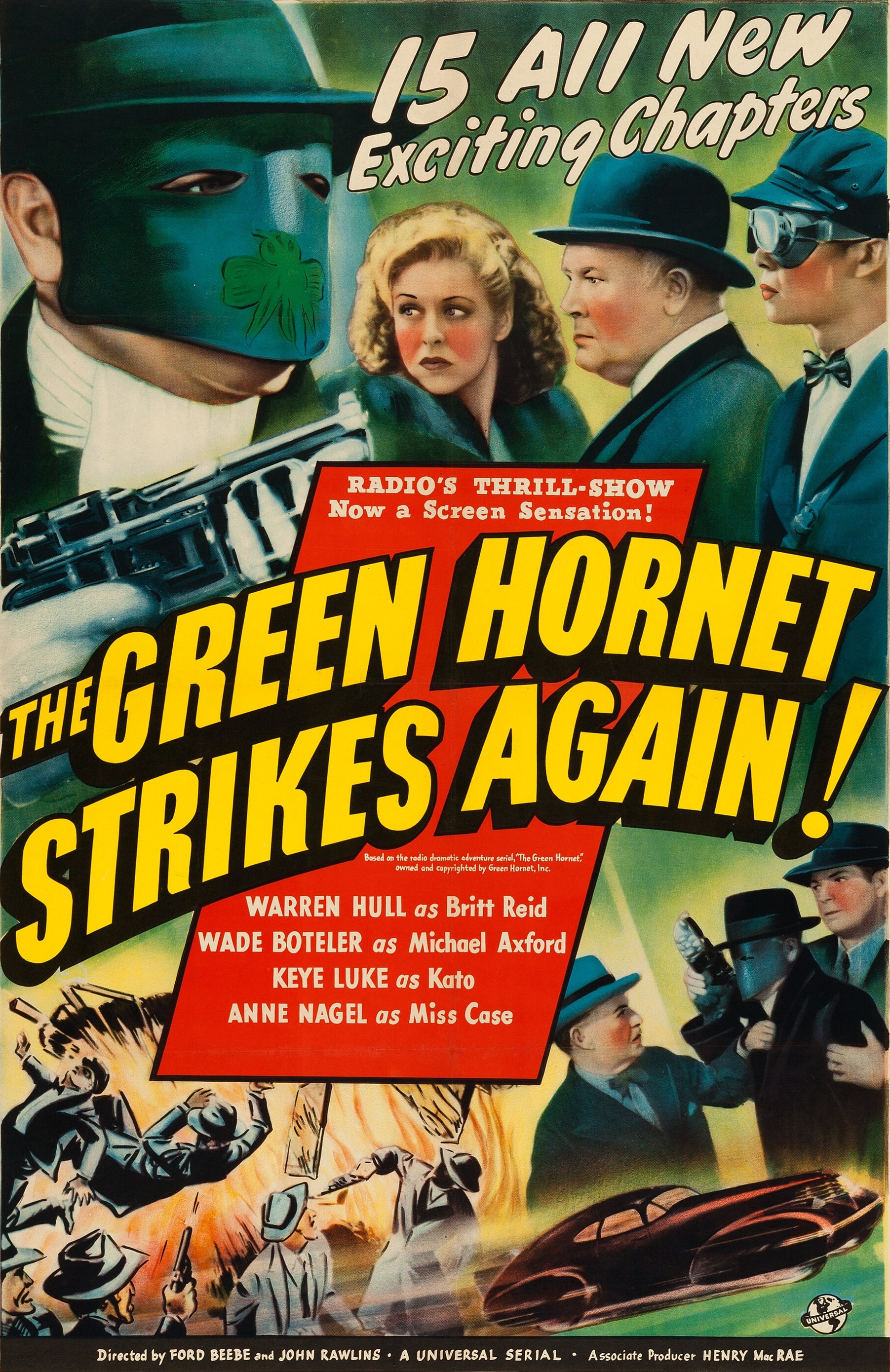 Warren Hull, Keye Luke, and Anne Nagel in The Green Hornet Strikes Again! (1940)