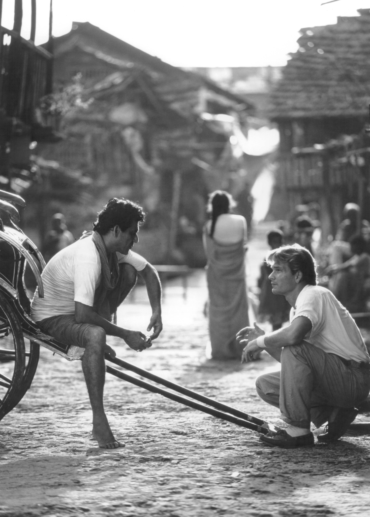 Patrick Swayze and Om Puri in City of Joy (1992)