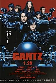 Kazunari Ninomiya, Tomorô Taguchi, Takayuki Yamada, Ken'ichi Matsuyama, Kanata Hongô, Yuriko Yoshitaka, and Natsuna in Gantz (2010)