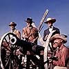 John Wayne, Richard Widmark, Laurence Harvey, and John Dierkes in The Alamo (1960)