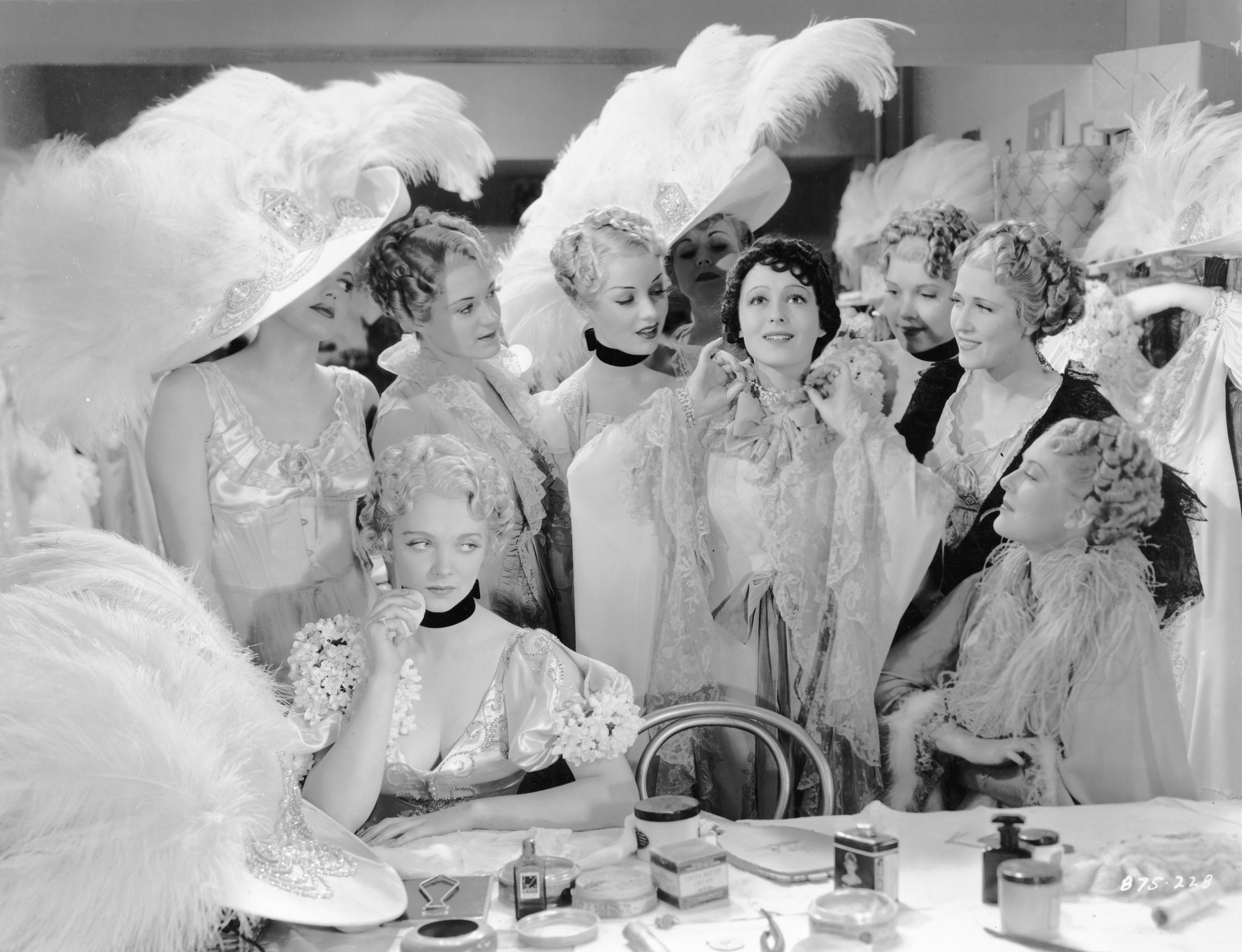 Monica Bannister, Bonnie Bannon, Lynn Bari, Virginia Bruce, Diane Cook, Pauline Craig, Mary Halsey, and Luise Rainer in The Great Ziegfeld (1936)