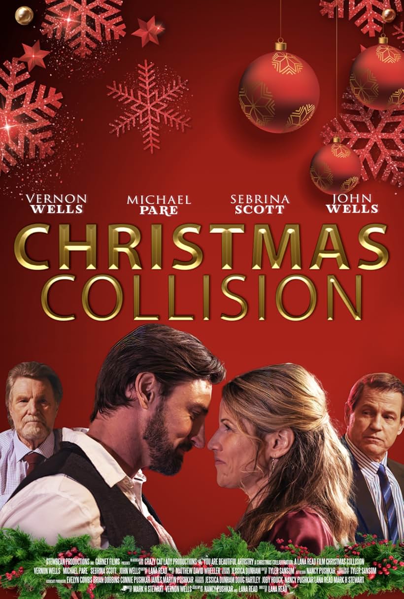 Michael Paré, Vernon Wells, Sebrina Scott, and John Wells in Christmas Collision (2021)