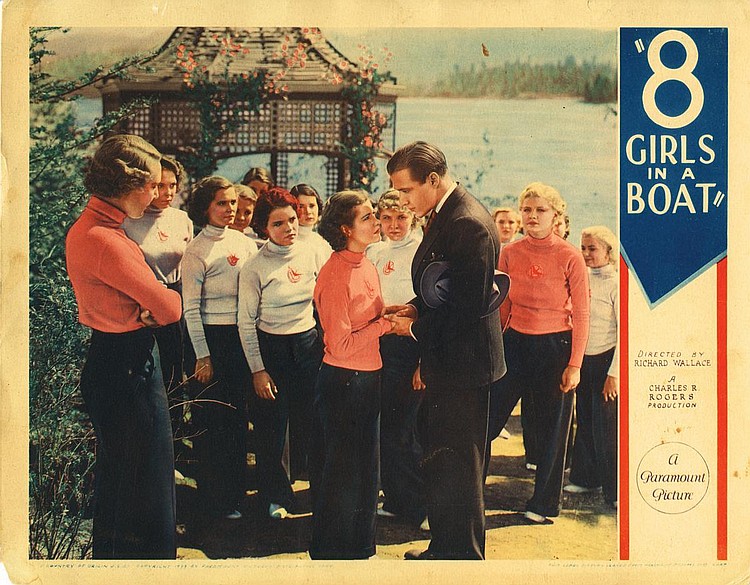 Jennifer Gray, Baby Peggy, Barbara Barondess, Marjorie L. Carver, Dorothy Drake, Kay Hammond, Phyllis Ludwig, Kay Johnson, Margaret Marquis, Douglass Montgomery, Dorothy Wilson, Kathleen Fitz, Ruth Heinaman, and Virginia Hall in 8 Girls in a Boat (1934)