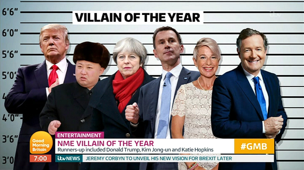 Piers Morgan, Donald Trump, Theresa May, Katie Hopkins, Jeremy Hunt, and Jong-Un Kim in Good Morning Britain (2014)