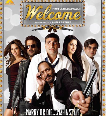 Nana Patekar, Anil Kapoor, Akshay Kumar, Paresh Rawal, Katrina Kaif, and Mallika Sherawat in Welcome (2007)