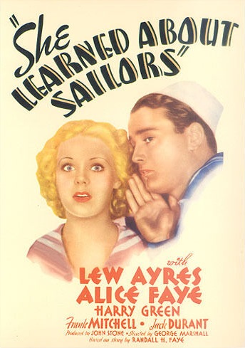 Lew Ayres and Alice Faye in She Learned About Sailors (1934)