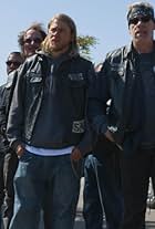 Ron Perlman, Kim Coates, Tommy Flanagan, Charlie Hunnam, Ryan Hurst, and Theo Rossi in Sons of Anarchy (2008)