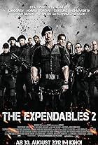 Dolph Lundgren, Arnold Schwarzenegger, Sylvester Stallone, Jean-Claude Van Damme, Bruce Willis, Jet Li, Chuck Norris, Jason Statham, Terry Crews, Randy Couture, and Liam Hemsworth in The Expendables 2 (2012)