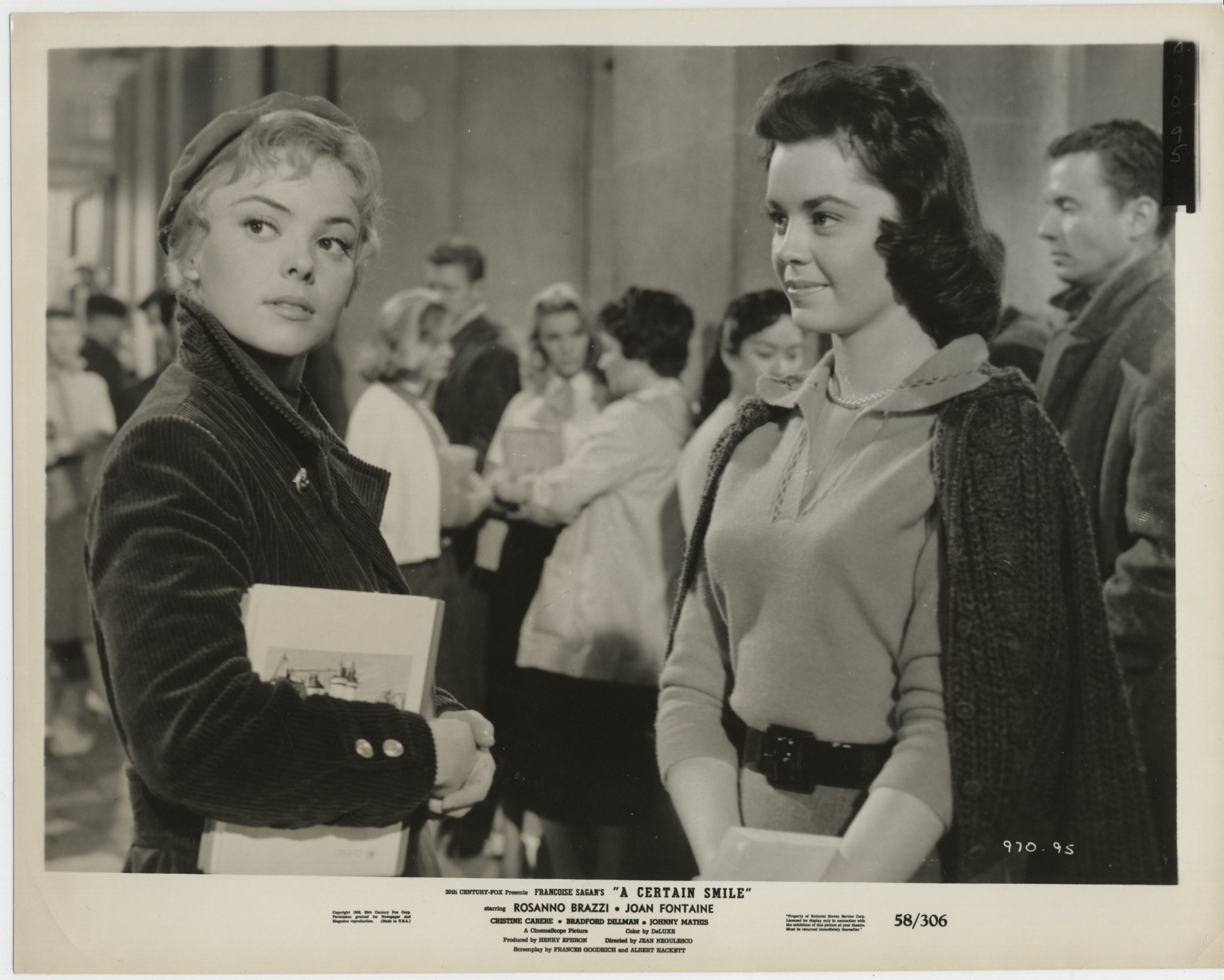 Christine Carère and Sandy Livingston in Una cierta sonrisa (1958)