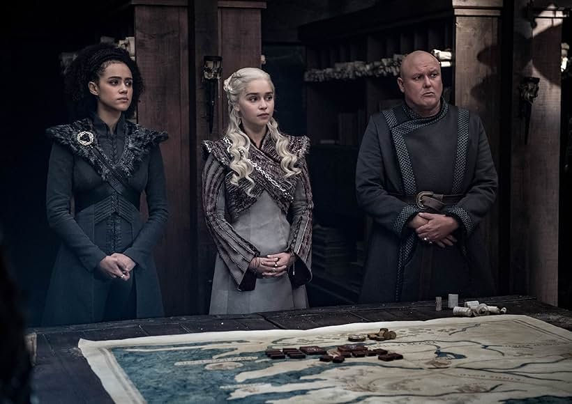 Conleth Hill, Nathalie Emmanuel, and Emilia Clarke in Game of Thrones (2011)