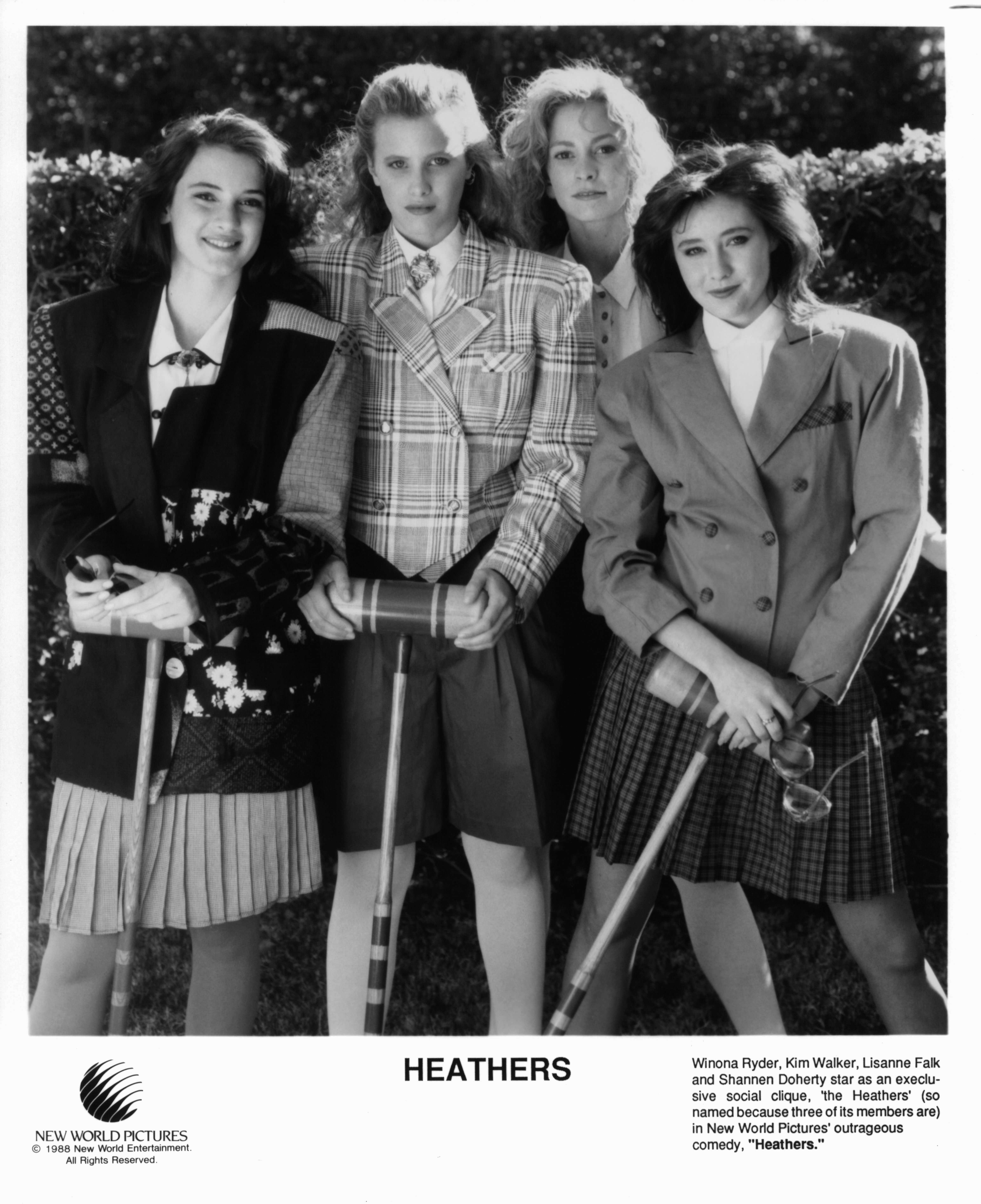 Winona Ryder, Shannen Doherty, Lisanne Falk, and Kim Walker in Heathers (1988)