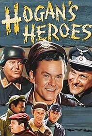 John Banner, Robert Clary, Bob Crane, Richard Dawson, Ivan Dixon, Larry Hovis, and Werner Klemperer in Los héroes de Hogan (1965)