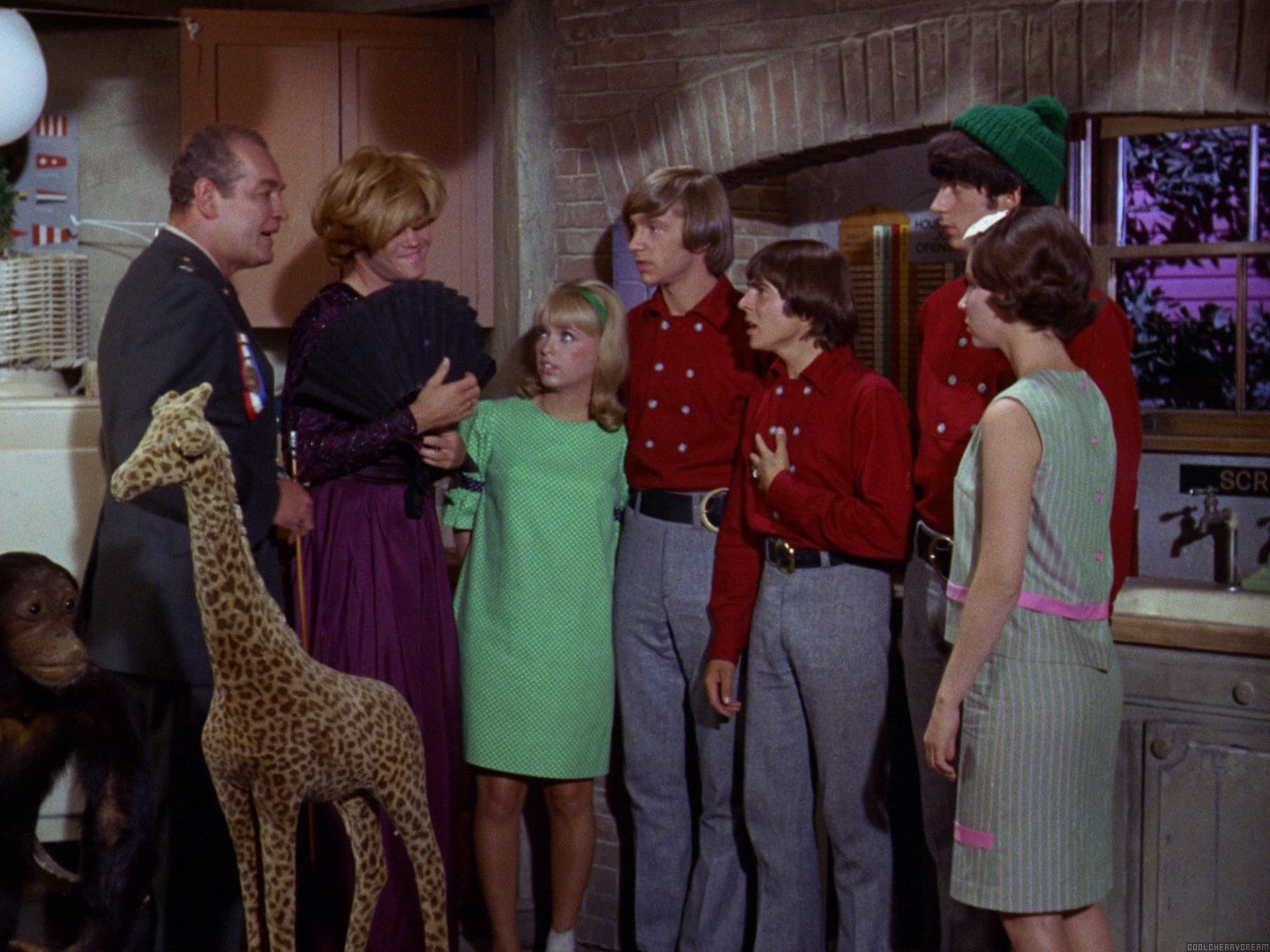 Micky Dolenz, Sherry Alberoni, Arch Johnson, Davy Jones, Michael Nesmith, and Peter Tork in The Monkees (1965)