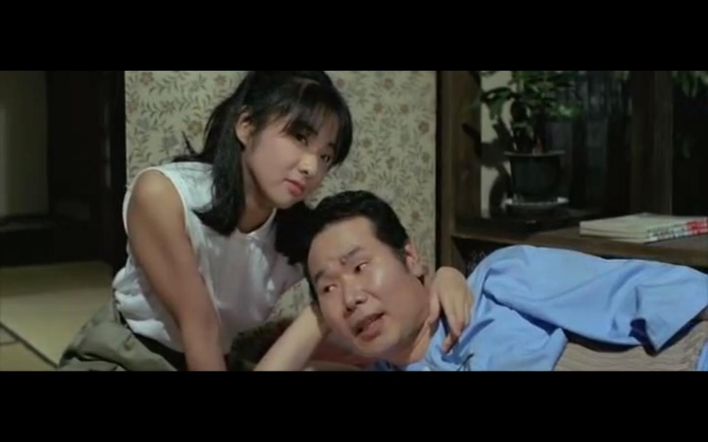 Kiyoshi Atsumi and Jun Miho in Otoko wa tsurai yo: Torajirô ren'ai juku (1985)