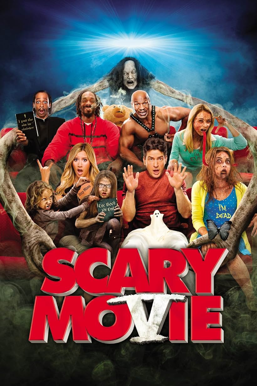 Charlie Sheen, Snoop Dogg, Mike Tyson, Sarah Hyland, Ashley Tisdale, Katt Williams, and Katrina Bowden in Scary Movie 5 (2013)