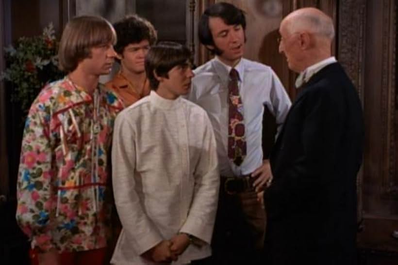 Micky Dolenz, Davy Jones, Burt Mustin, Michael Nesmith, and Peter Tork in The Monkees (1965)