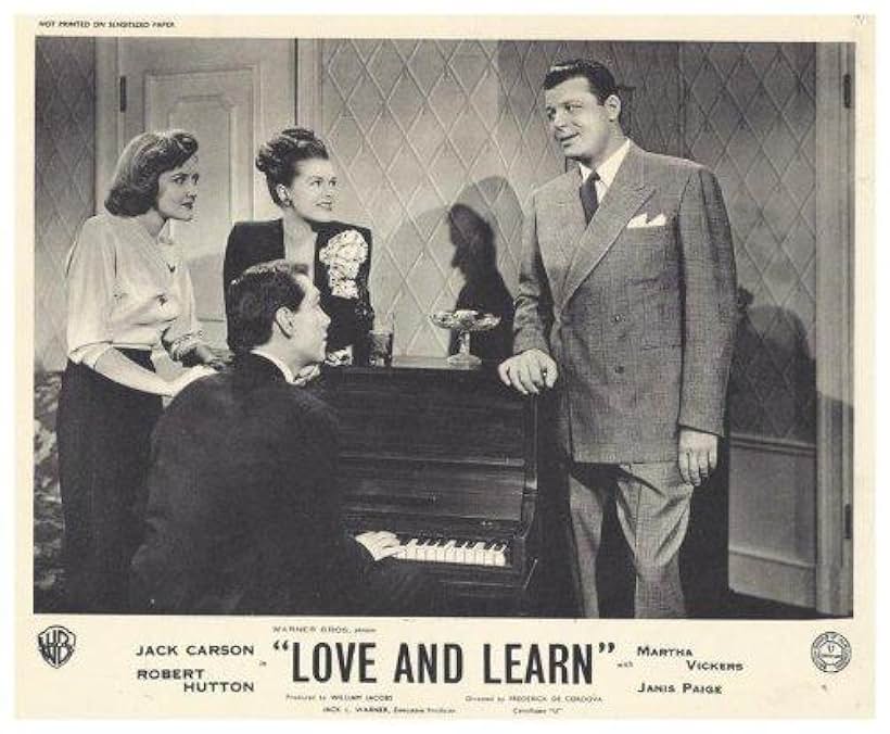 Jack Carson, Robert Hutton, Janis Paige, and Martha Vickers in Love and Learn (1947)