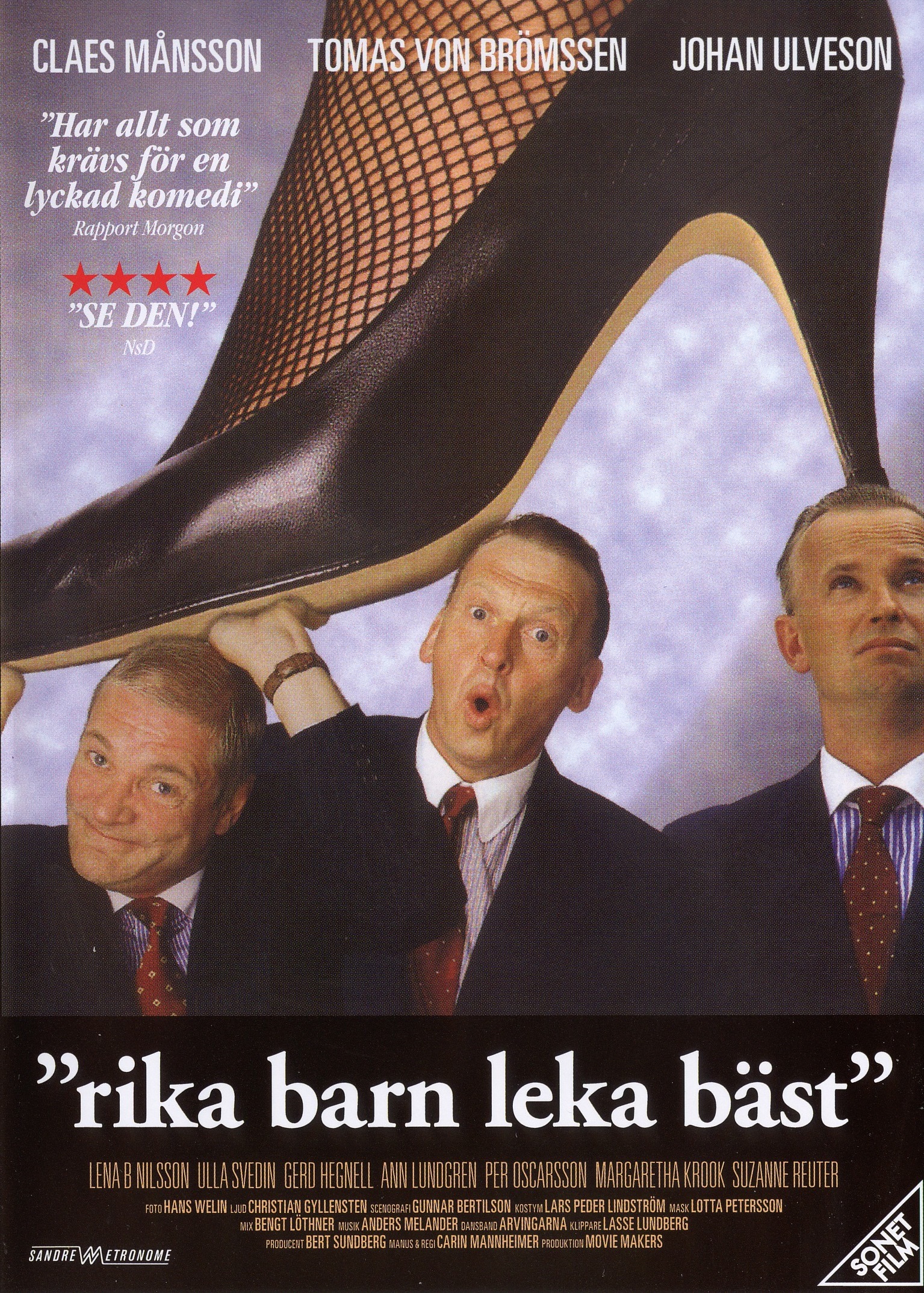 Claes Månsson, Johan Ulveson, and Tomas von Brömssen in Rika barn leka bäst (1997)