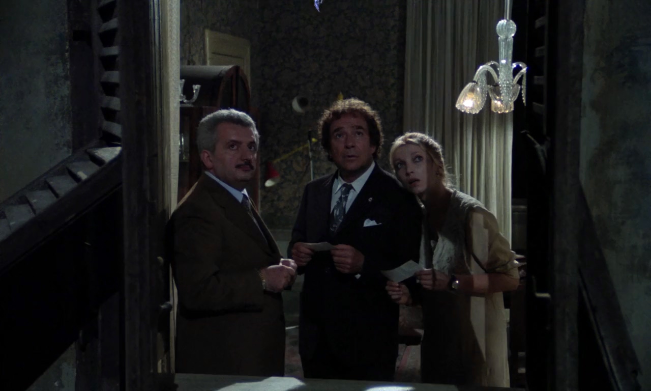 Bruno Gambarotta, Mariangela Melato, and Ugo Tognazzi in The Cat (1977)