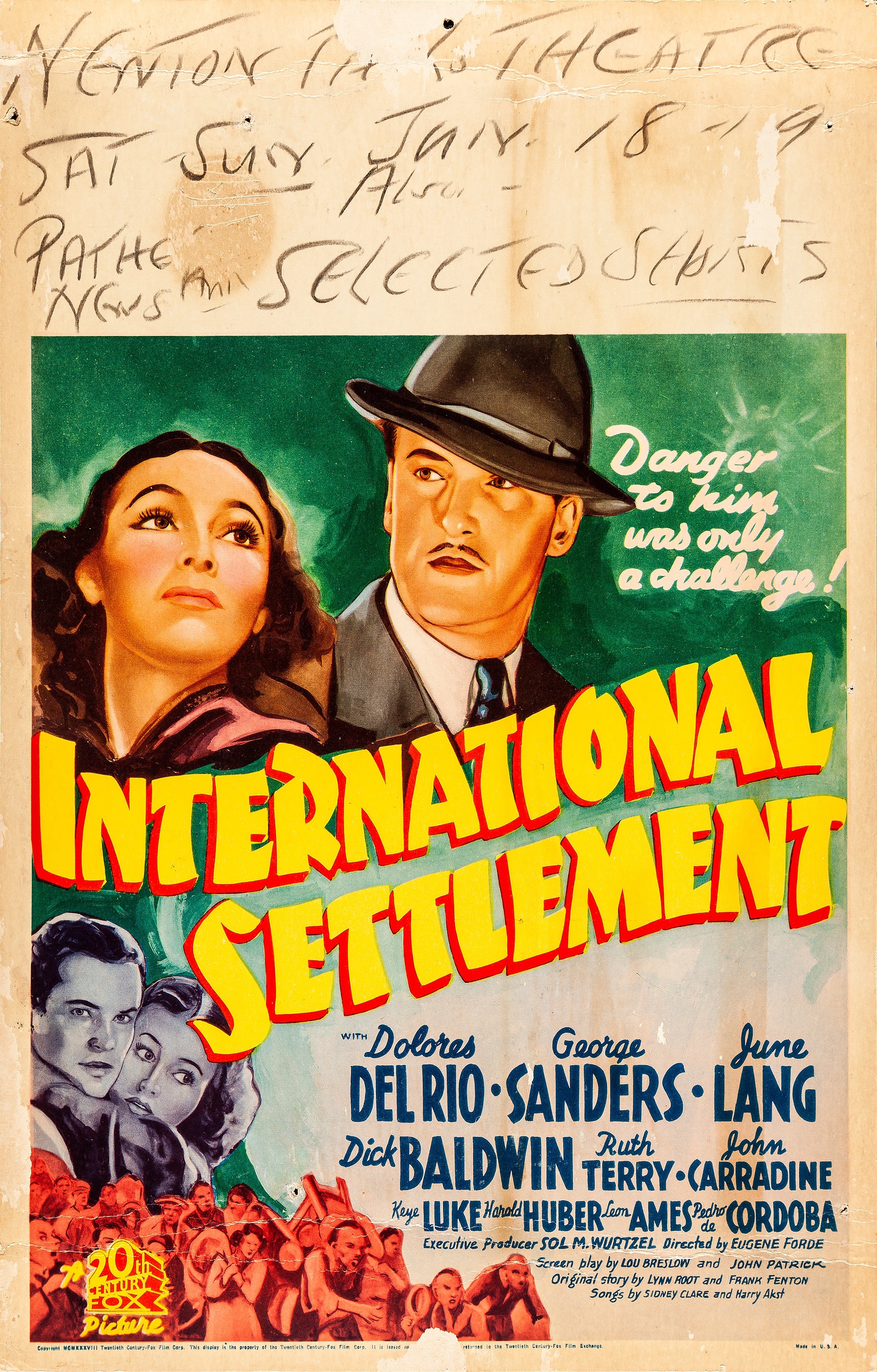 George Sanders, Dolores Del Río, Dick Baldwin, and June Lang in International Settlement (1938)