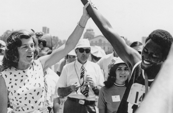 Eunice Kennedy Shriver in Westside Special Olympics (WSO) Games (1976)