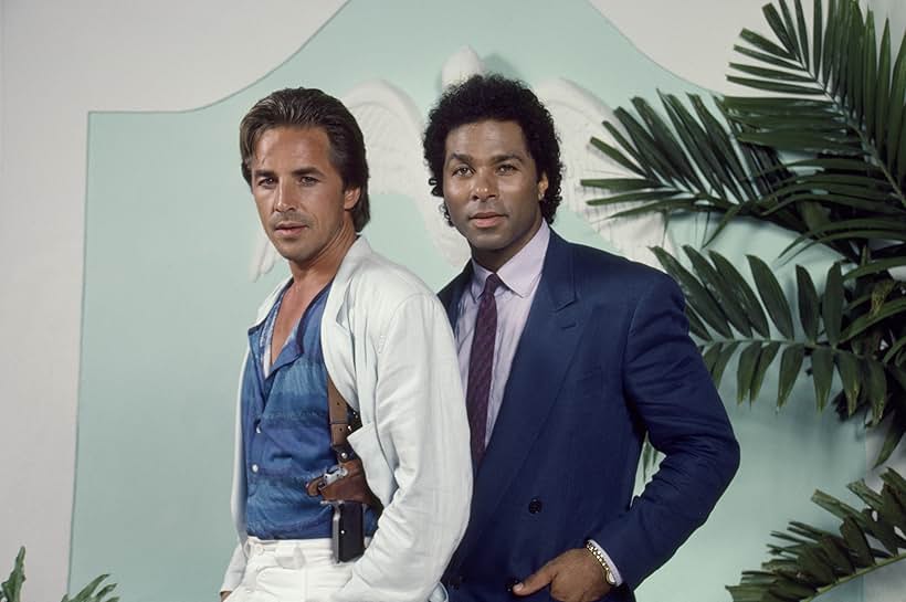 Don Johnson and Philip Michael Thomas in Miami Vice (1984)