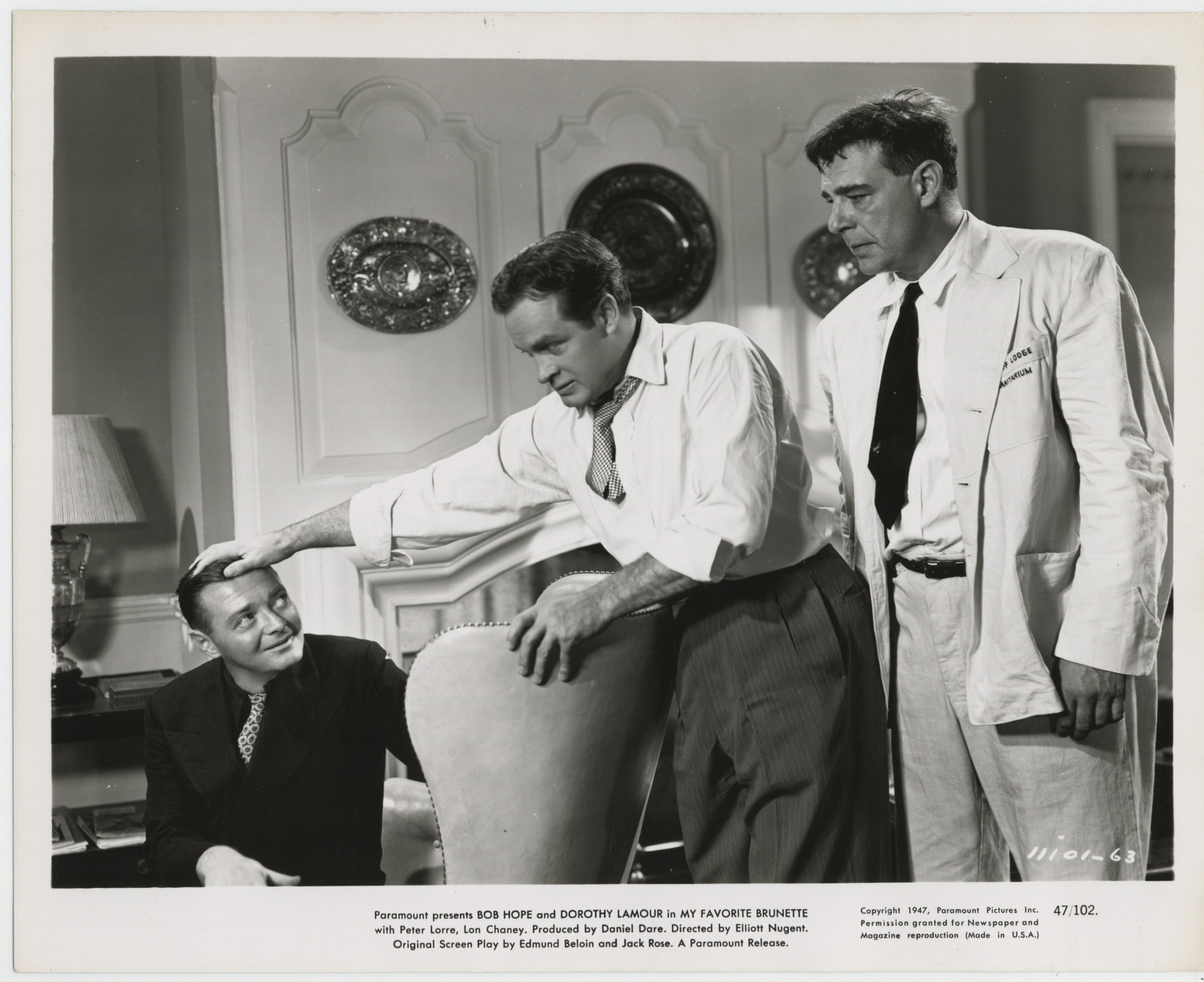 Peter Lorre, Lon Chaney Jr., and Bob Hope in La mia brunetta preferita (1947)