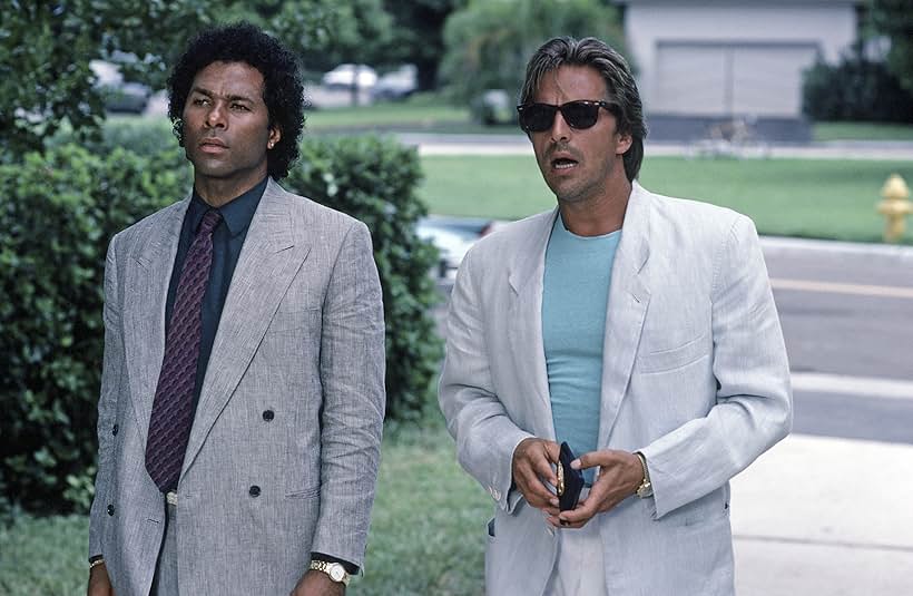 Don Johnson and Philip Michael Thomas at an event for Miami Vice (1984)