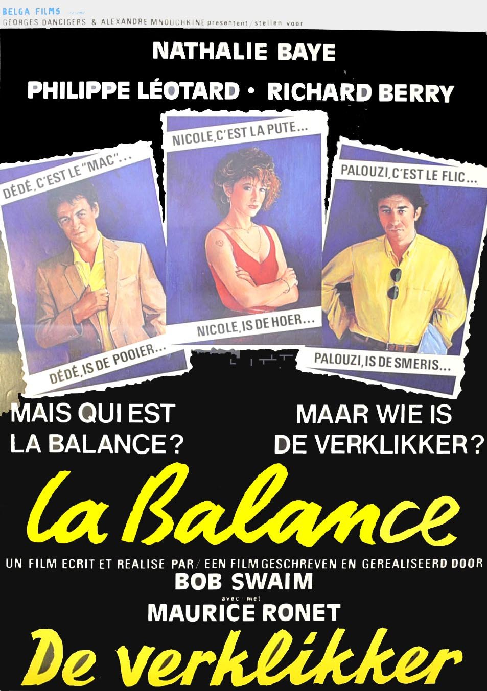 Nathalie Baye, Richard Berry, and Philippe Léotard in La balance (1982)