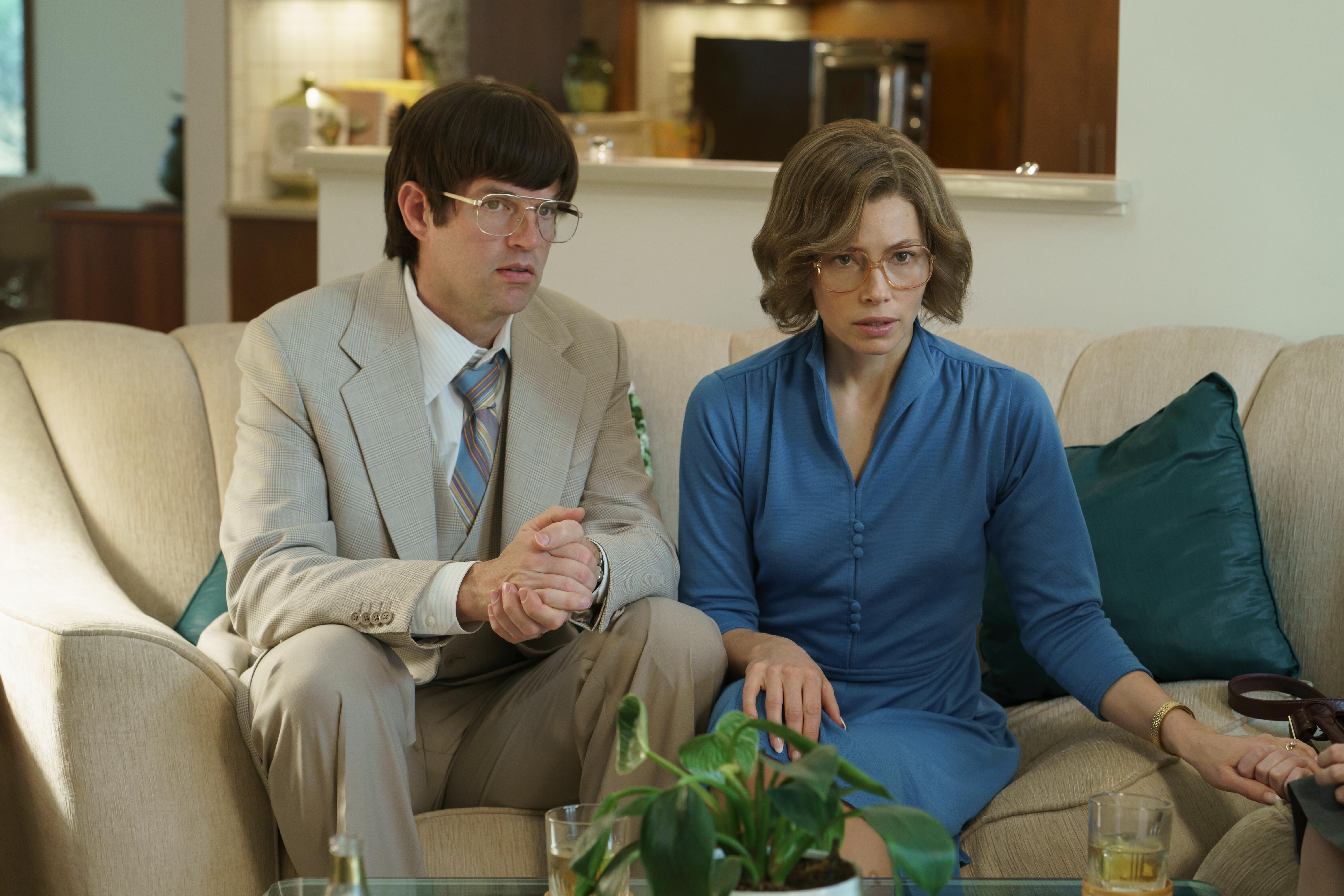 Jessica Biel and Timothy Simons in Candy (2022)