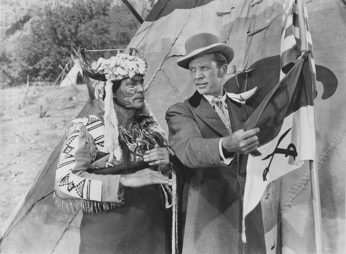 Dan Dailey and Chief Thundercloud in A Ticket to Tomahawk (1950)