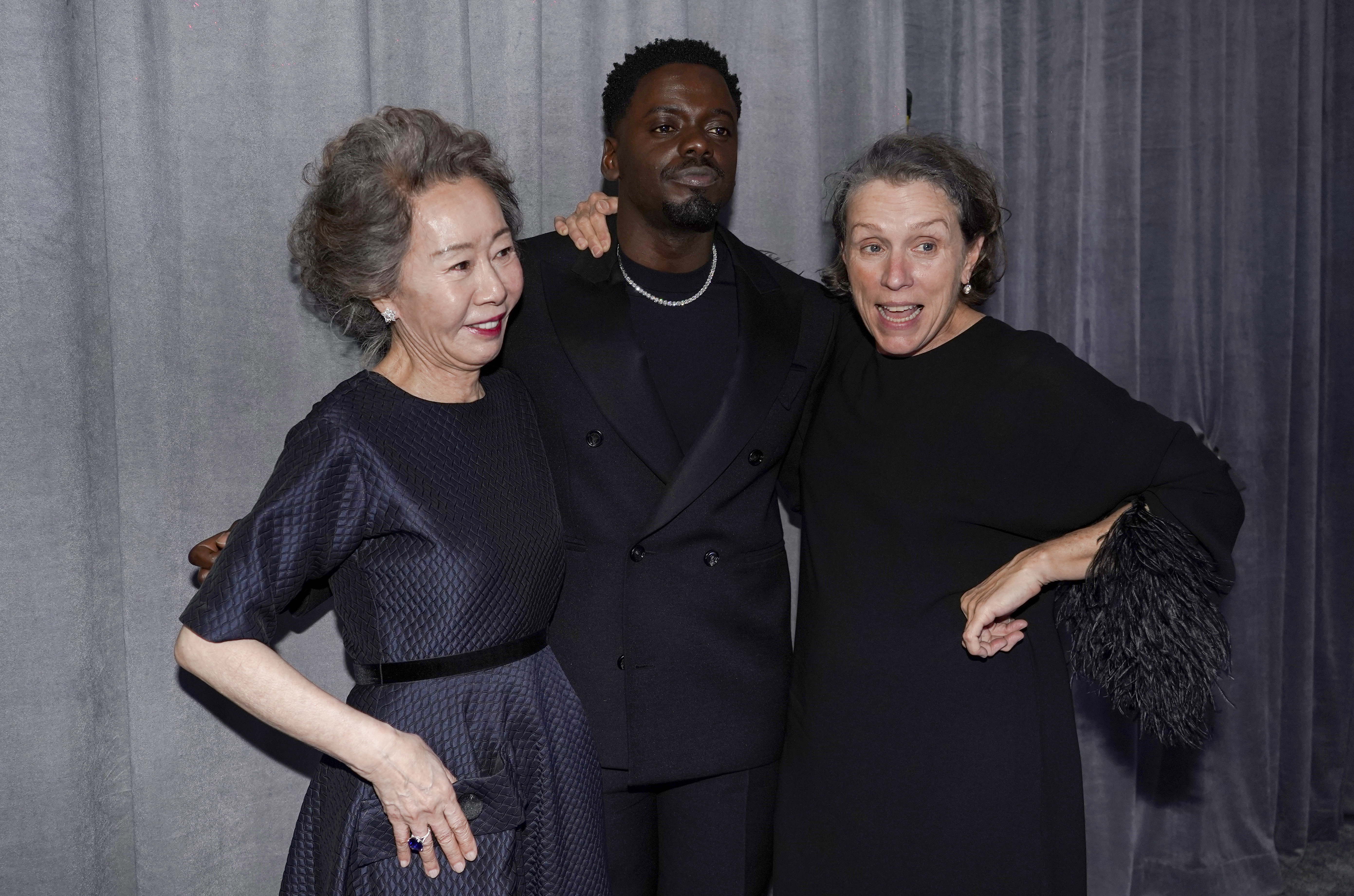 Frances McDormand, Youn Yuh-jung, and Daniel Kaluuya at an event for The Oscars (2021)