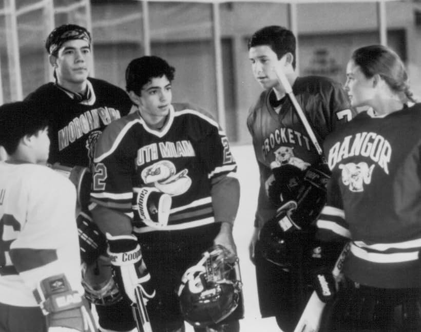 Colombe Jacobsen-Derstine, Aaron Lohr, Ty O'Neal, Mike Vitar, and Justin Wong in D2: The Mighty Ducks (1994)