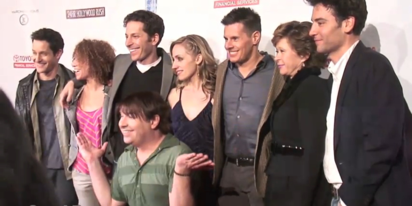 Zibby Allen with Silvio Horta, Yeardley Smith, Josh Radnor, Richie Keen, Fay Wolf,  Jeremy Glazer, and Joel Michaeley