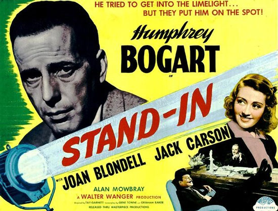 Humphrey Bogart, Joan Blondell, Leslie Howard, and Alan Mowbray in Stand-In (1937)