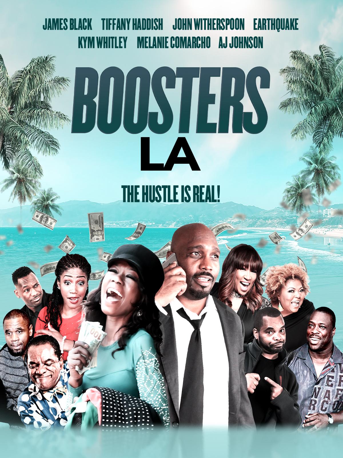 Kym Whitley, James Black, Earthquake, Anthony Johnson, John Witherspoon, Melanie Comarcho, Tiffany Haddish, Yvette Obiefule, and Boogie B. Montrell in Boosters LA (2022)