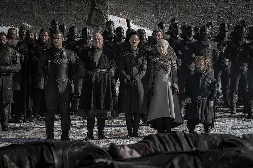 Peter Dinklage, Conleth Hill, Jacob Anderson, Nathalie Emmanuel, Emilia Clarke, and Mark Quigley in Game of Thrones (2011)