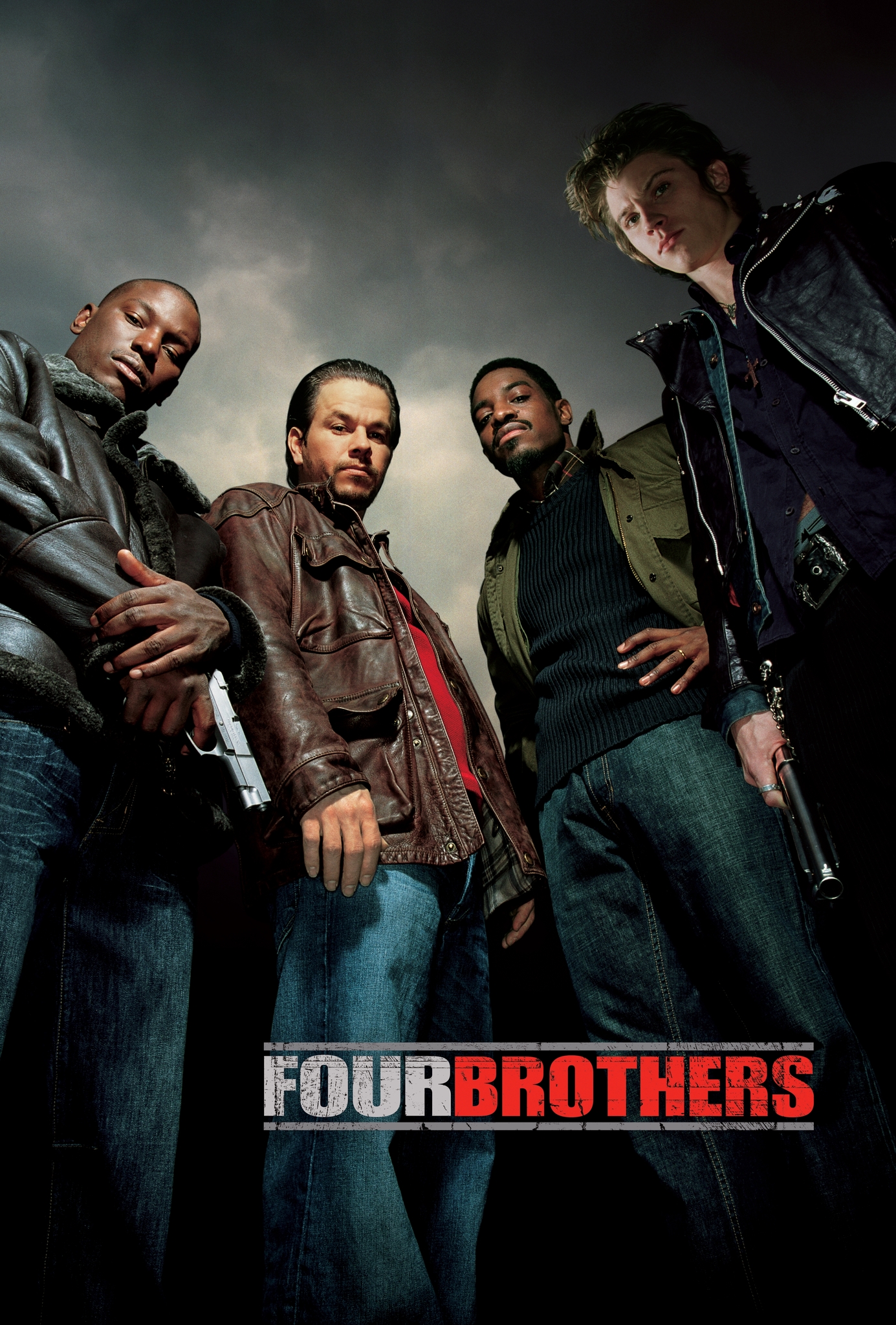 Mark Wahlberg, André 3000, Tyrese Gibson, and Garrett Hedlund in Four Brothers - Quattro fratelli (2005)