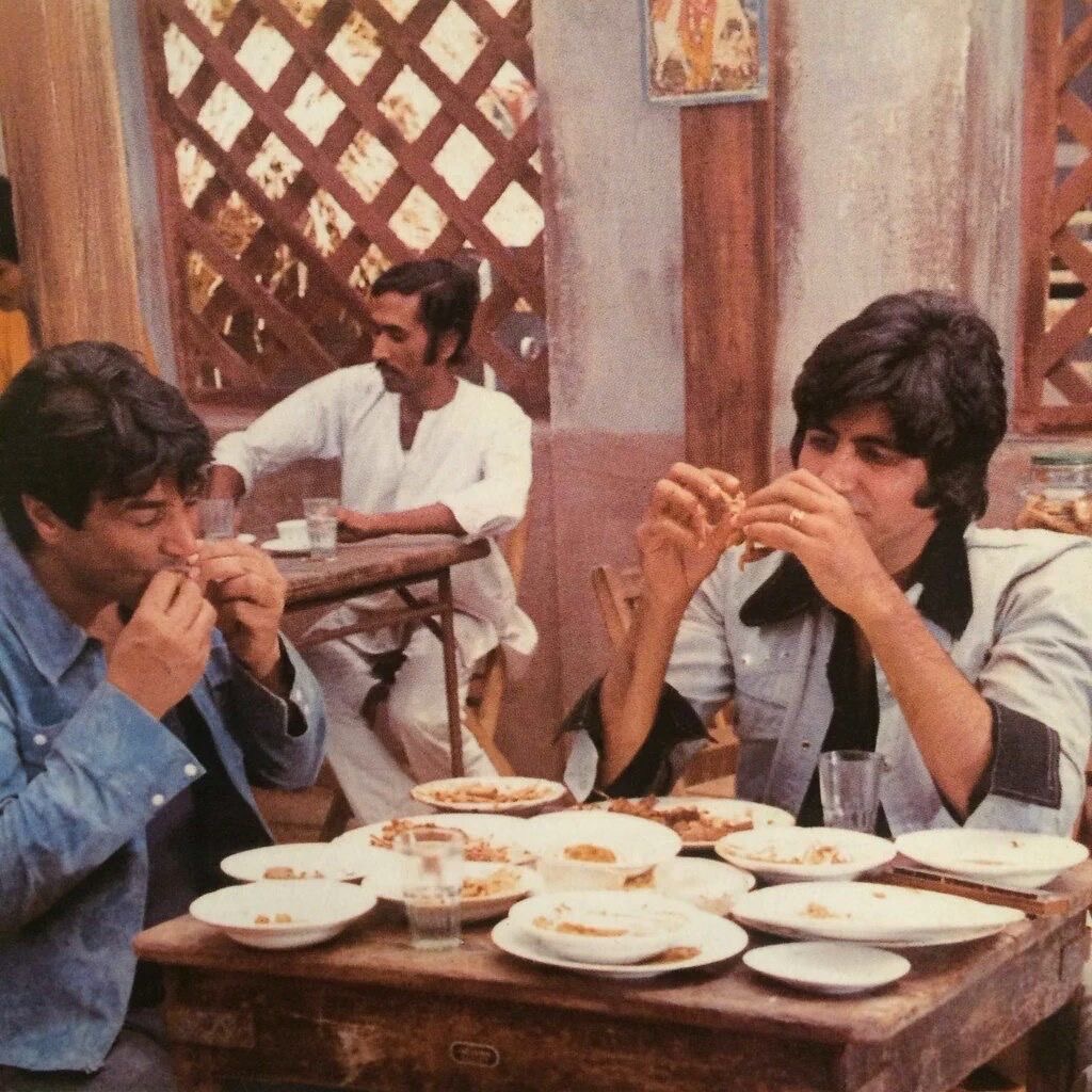 Amitabh Bachchan and Dharmendra in Sholay (1975)