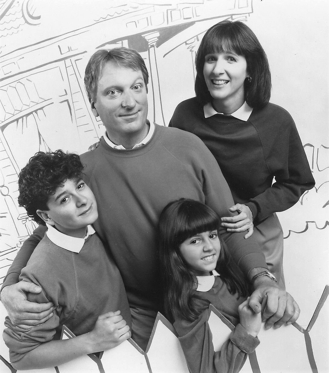 Jeffrey Jones, Jaclyn Bernstein, Mary Gross, and Chance Quinn in The People Next Door (1989)