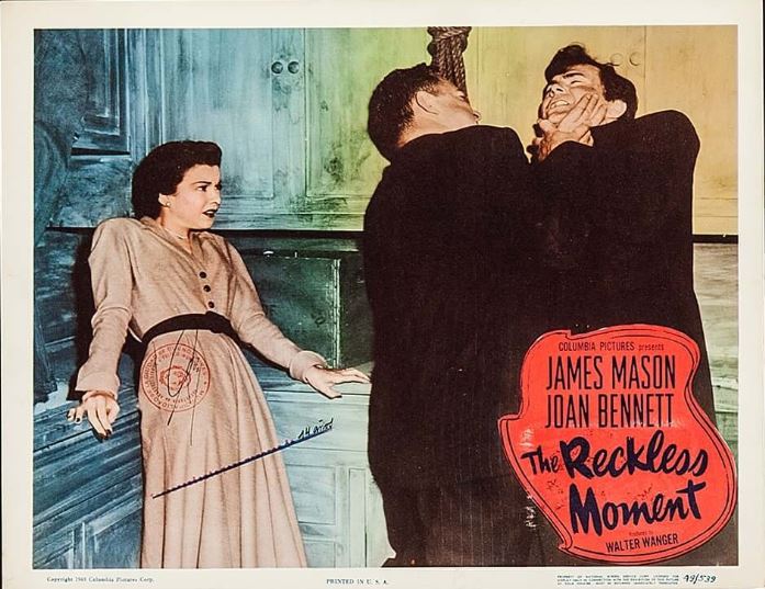 James Mason, Joan Bennett, and Roy Roberts in The Reckless Moment (1949)