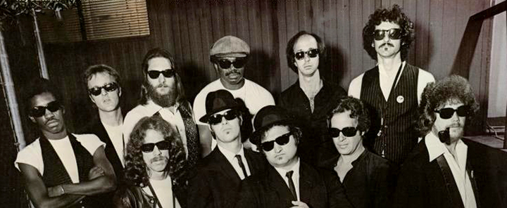 John Belushi, Dan Aykroyd, Steve Cropper, Donald Dunn, Steve Jordan, Tom Malone, Lou Marini, Matt Murphy, Alan Rubin, Tom Scott, and Paul Shaffer in The Best of the Blues Brothers (1993)