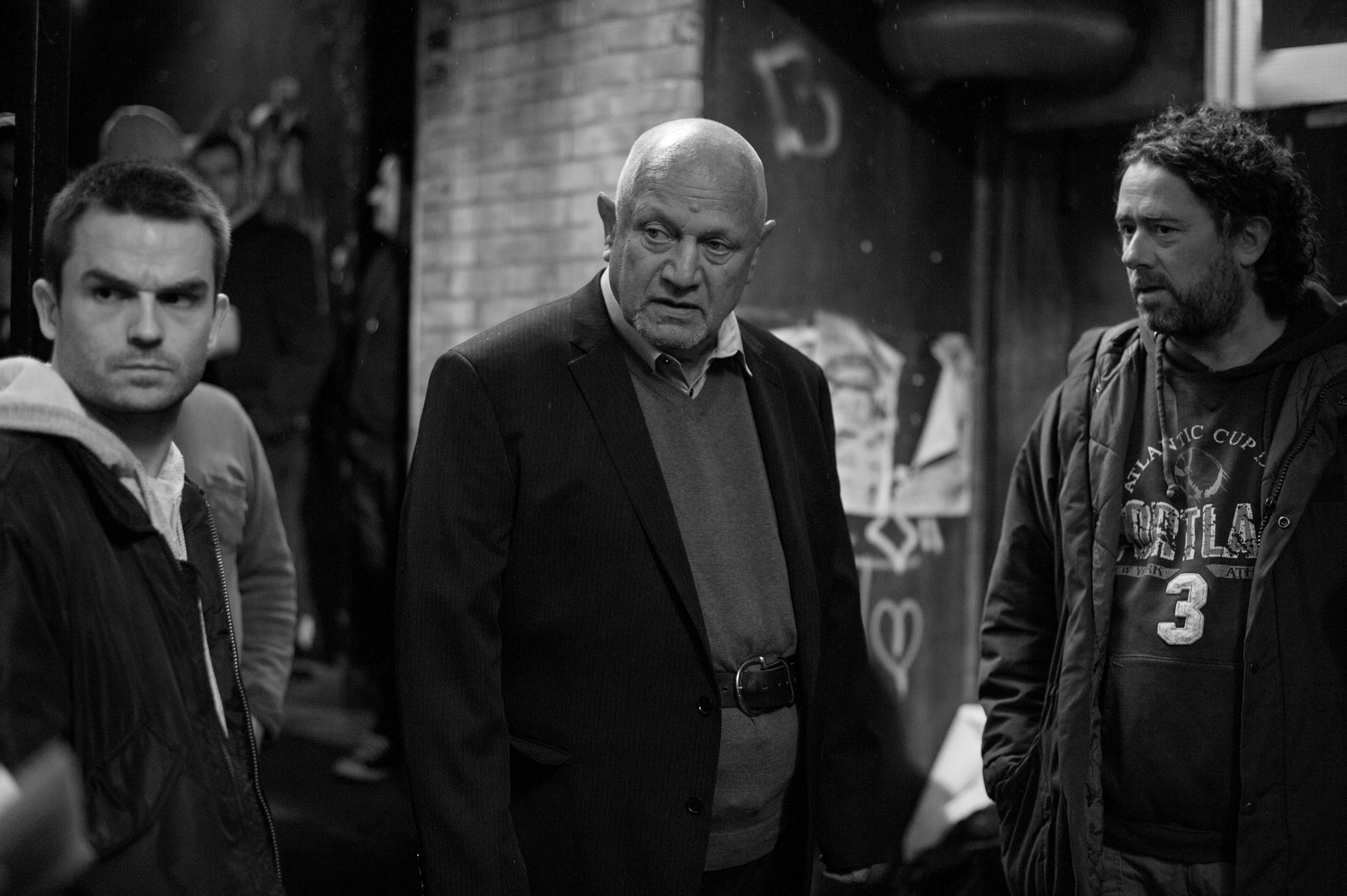 Steven Berkoff, Jude Poyer, and Sacha Bennett in We Still Kill the Old Way (2014)