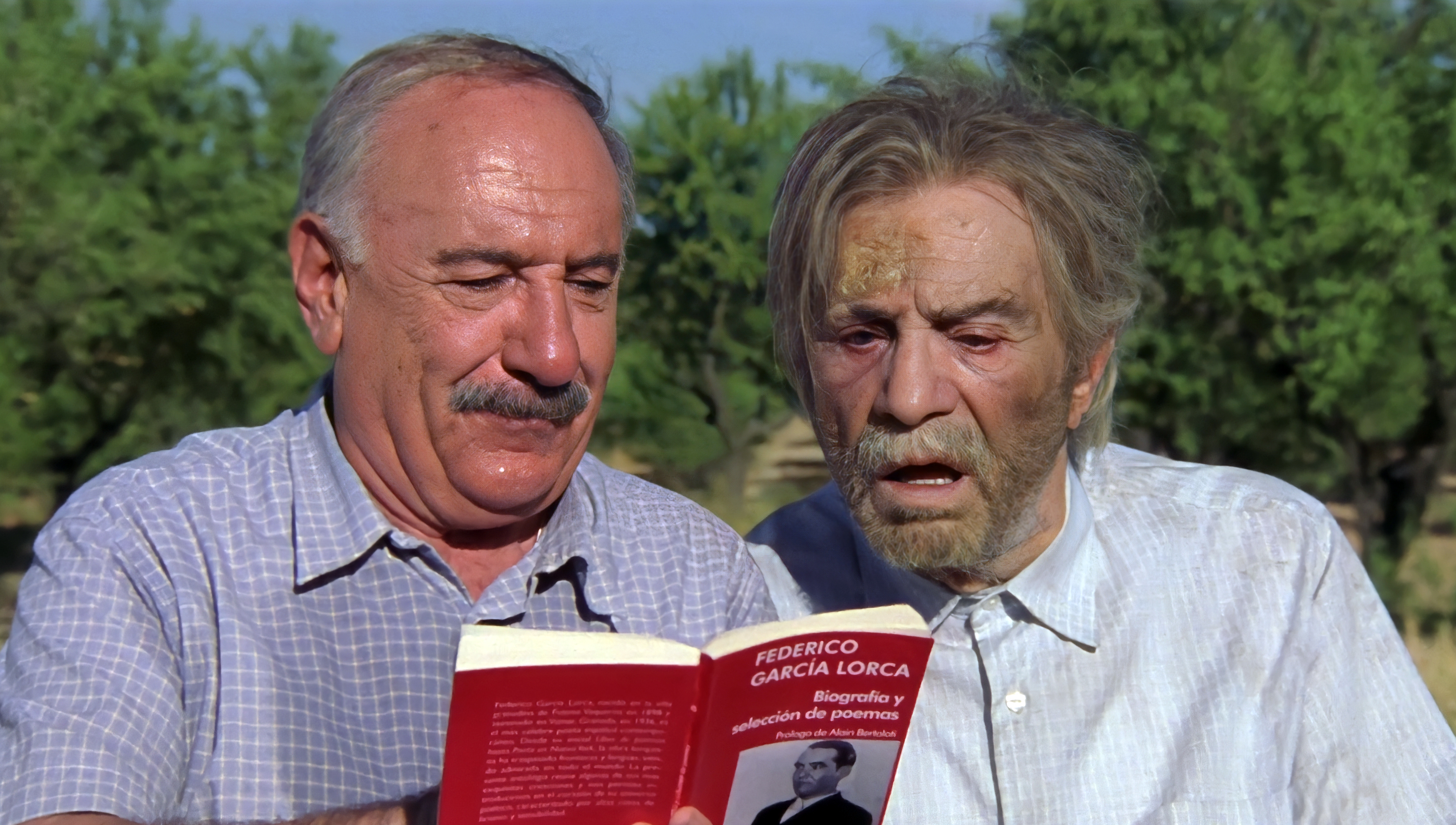 Alfredo Landa and Nino Manfredi in La luz prodigiosa (2003)