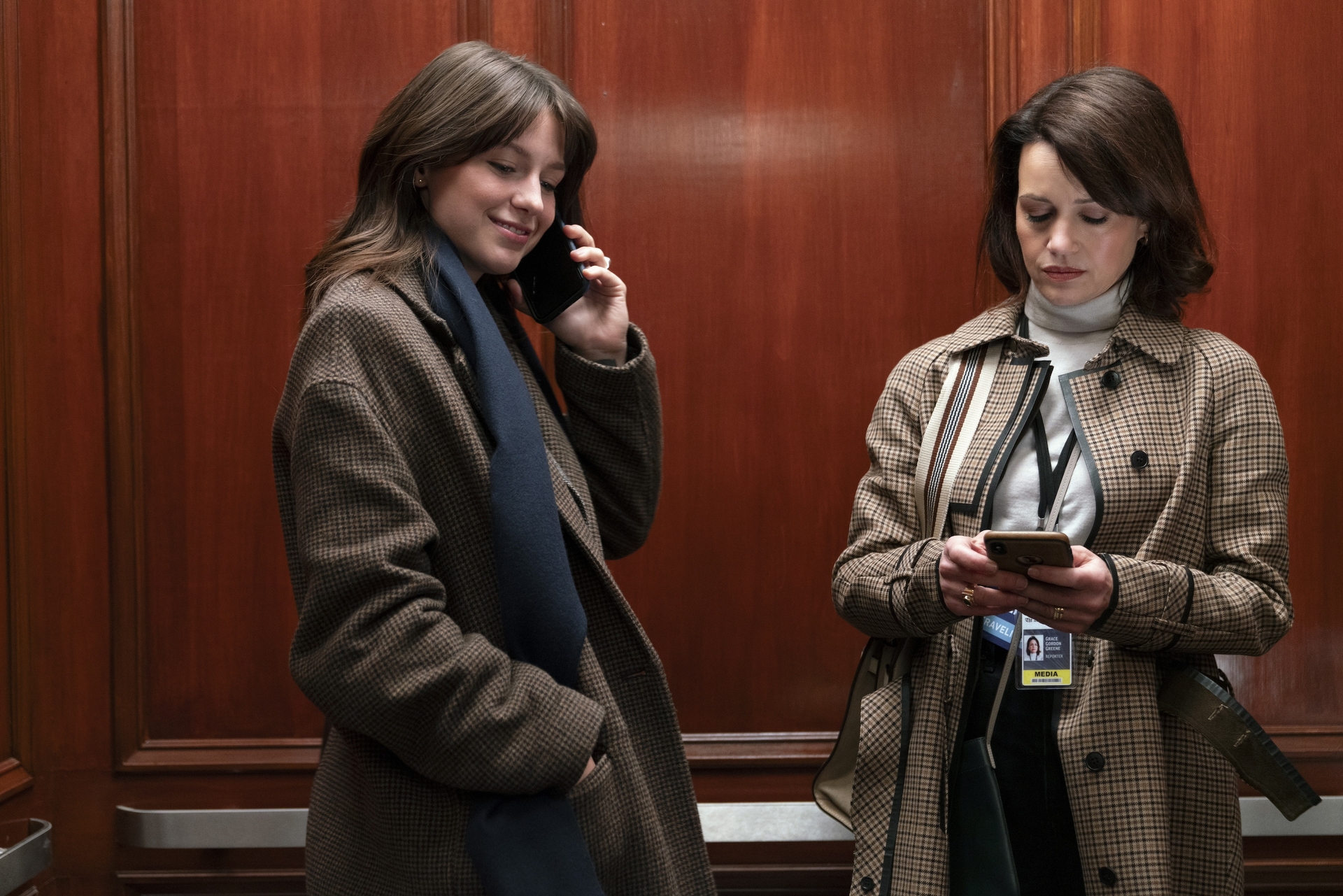 Carla Gugino and Melissa Benoist in The Girls on the Bus (2024)