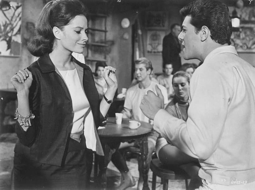 Frankie Avalon and Luciana Paluzzi in Muscle Beach Party (1964)