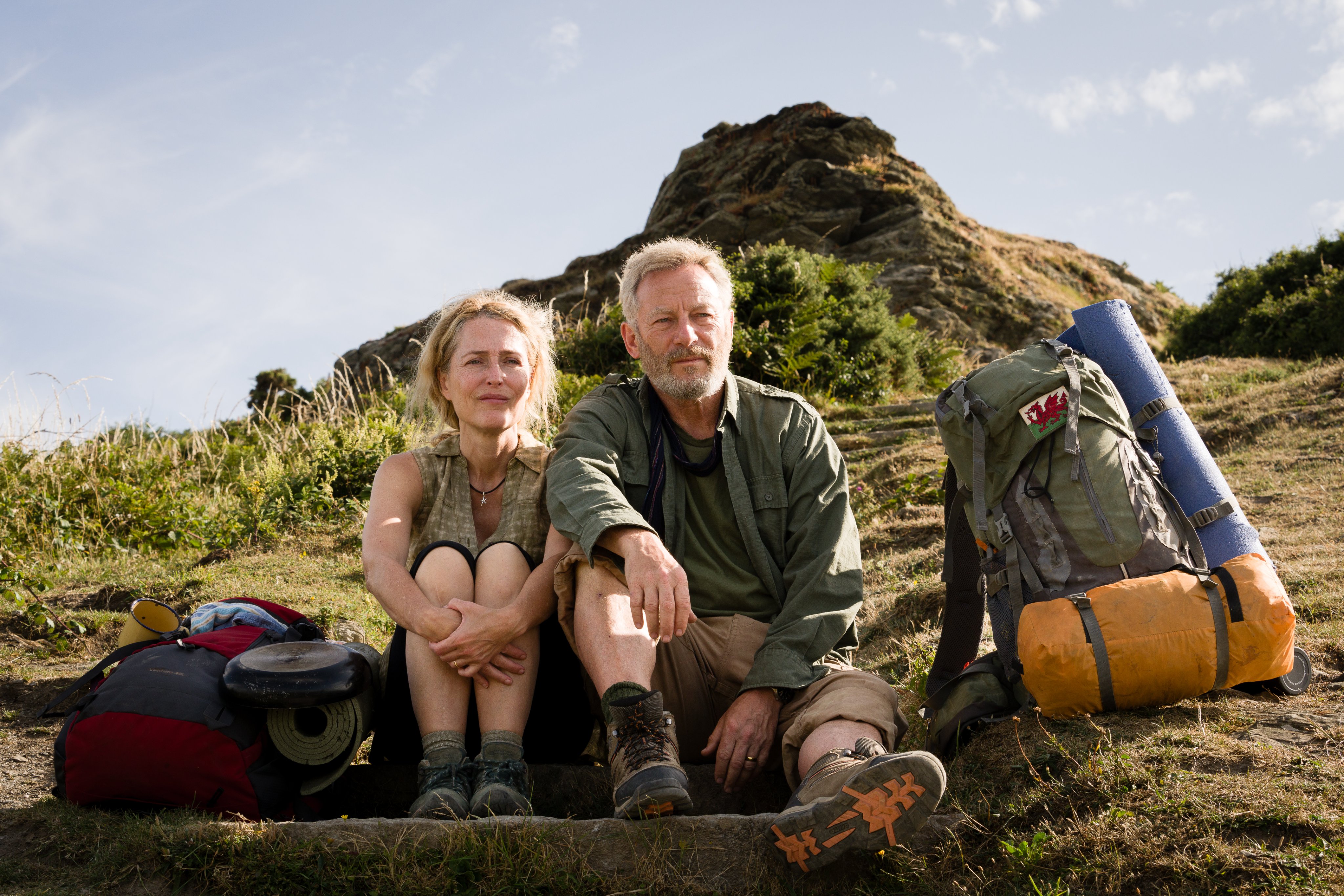 Gillian Anderson and Jason Isaacs in The Salt Path (2024)